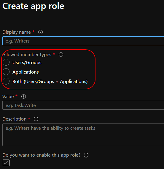 Create a new API role