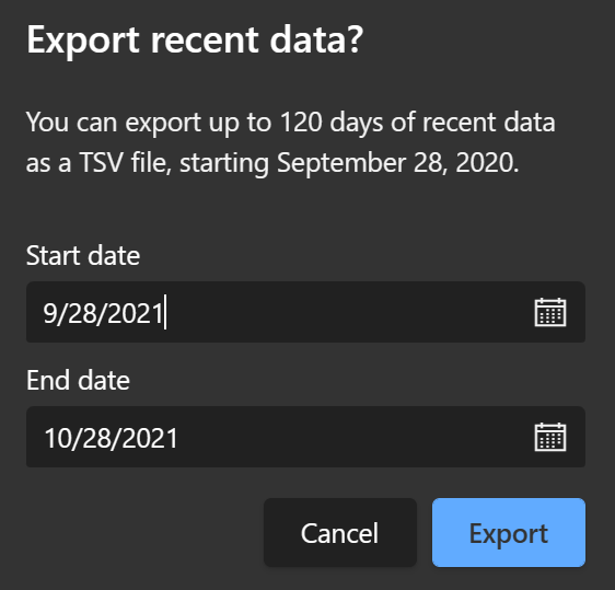 select export range